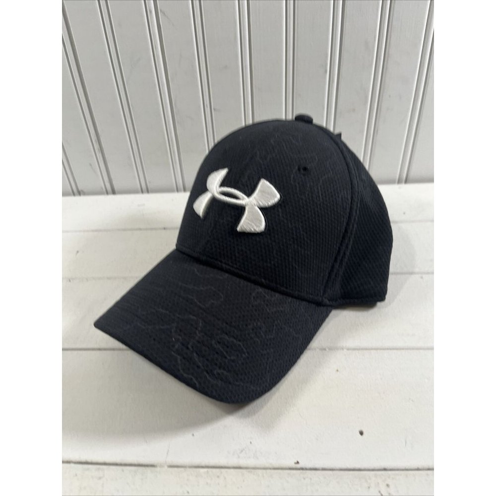Men’s UNDER ARMOUR CAMO BLITZING STRETCH FIT CAP Black /White 1273197 020 Sz M/L